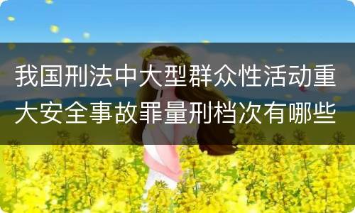 我国刑法中大型群众性活动重大安全事故罪量刑档次有哪些