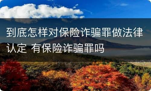 到底怎样对保险诈骗罪做法律认定 有保险诈骗罪吗