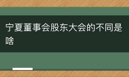 宁夏董事会股东大会的不同是啥