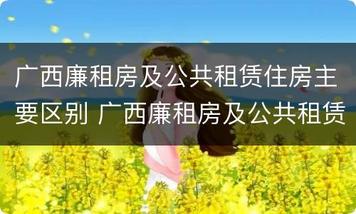 广西廉租房及公共租赁住房主要区别 广西廉租房及公共租赁住房主要区别在哪