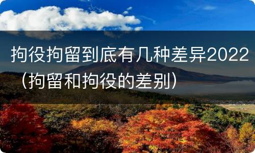 拘役拘留到底有几种差异2022（拘留和拘役的差别）