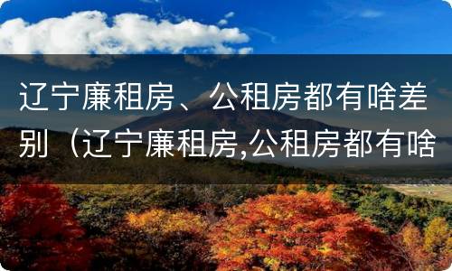 辽宁廉租房、公租房都有啥差别（辽宁廉租房,公租房都有啥差别吗）