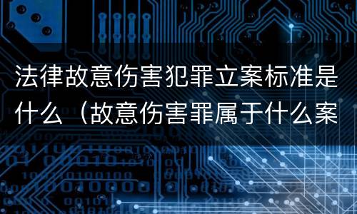 法律故意伤害犯罪立案标准是什么（故意伤害罪属于什么案件）
