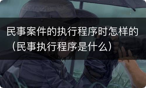 民事案件的执行程序时怎样的（民事执行程序是什么）