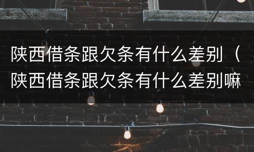 陕西借条跟欠条有什么差别（陕西借条跟欠条有什么差别嘛）