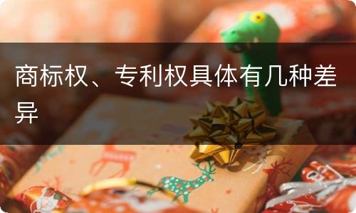 商标权、专利权具体有几种差异