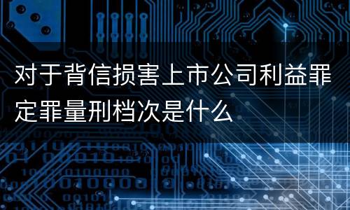 对于背信损害上市公司利益罪定罪量刑档次是什么