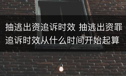 抽逃出资追诉时效 抽逃出资罪追诉时效从什么时间开始起算