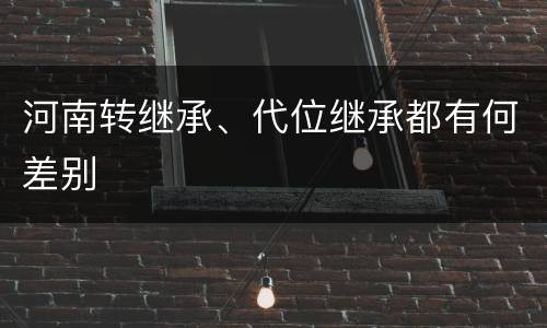 河南转继承、代位继承都有何差别