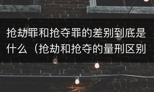 抢劫罪和抢夺罪的差别到底是什么（抢劫和抢夺的量刑区别）