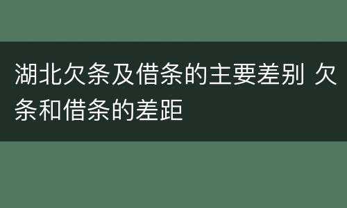 湖北欠条及借条的主要差别 欠条和借条的差距