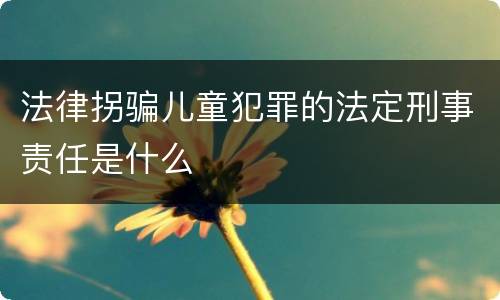 法律拐骗儿童犯罪的法定刑事责任是什么
