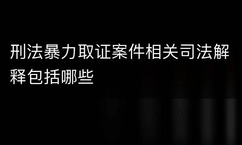 刑法暴力取证案件相关司法解释包括哪些