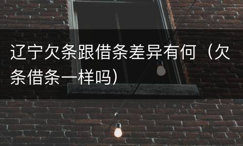 辽宁欠条跟借条差异有何（欠条借条一样吗）