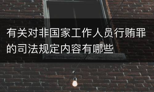 有关对非国家工作人员行贿罪的司法规定内容有哪些