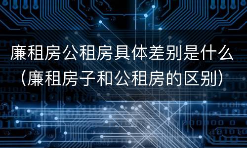廉租房公租房具体差别是什么（廉租房子和公租房的区别）
