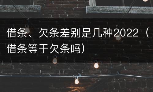 借条、欠条差别是几种2022（借条等于欠条吗）