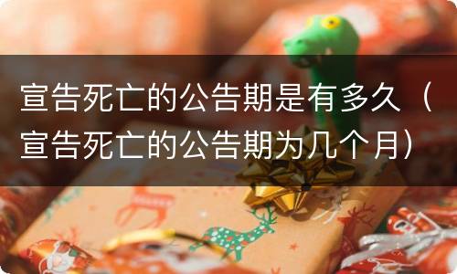 宣告死亡的公告期是有多久（宣告死亡的公告期为几个月）