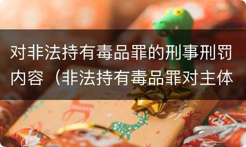 对非法持有毒品罪的刑事刑罚内容（非法持有毒品罪对主体的要求）