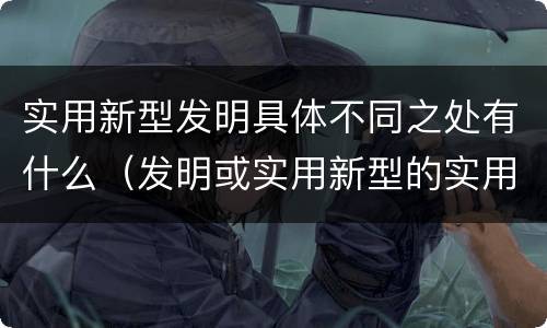 实用新型发明具体不同之处有什么（发明或实用新型的实用性）
