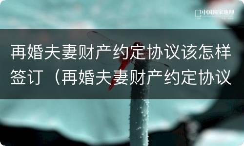 再婚夫妻财产约定协议该怎样签订（再婚夫妻财产约定协议该怎样签订呢）