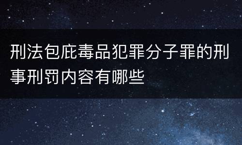 刑法包庇毒品犯罪分子罪的刑事刑罚内容有哪些