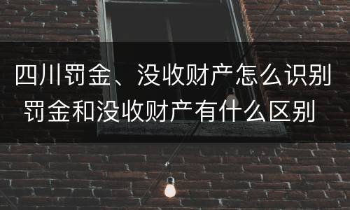 四川罚金、没收财产怎么识别 罚金和没收财产有什么区别