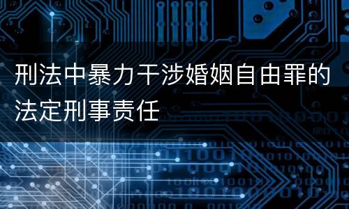 刑法中暴力干涉婚姻自由罪的法定刑事责任