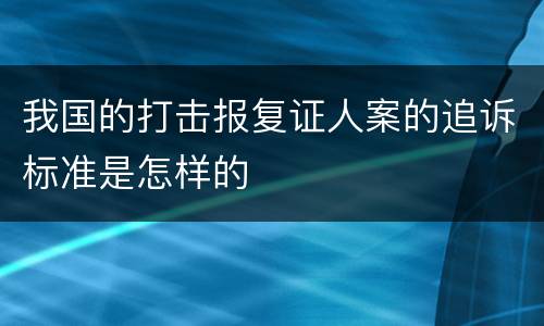 我国的打击报复证人案的追诉标准是怎样的