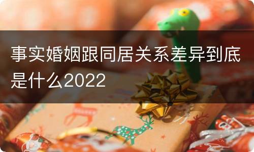 事实婚姻跟同居关系差异到底是什么2022