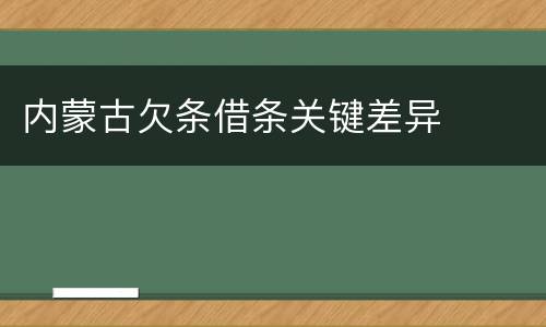 内蒙古欠条借条关键差异