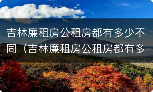吉林廉租房公租房都有多少不同（吉林廉租房公租房都有多少不同的地方）
