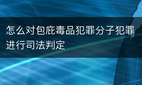 怎么对包庇毒品犯罪分子犯罪进行司法判定