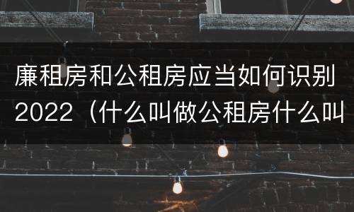 廉租房和公租房应当如何识别2022（什么叫做公租房什么叫做廉租房）