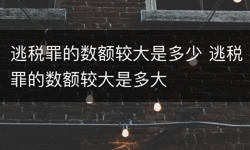 逃税罪的数额较大是多少 逃税罪的数额较大是多大