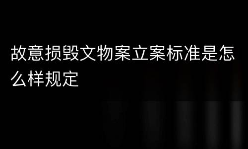 故意损毁文物案立案标准是怎么样规定