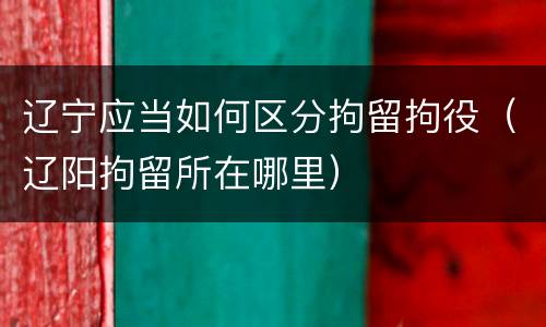 辽宁应当如何区分拘留拘役（辽阳拘留所在哪里）