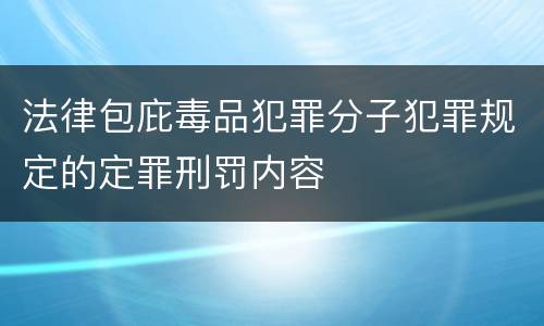 法律包庇毒品犯罪分子犯罪规定的定罪刑罚内容