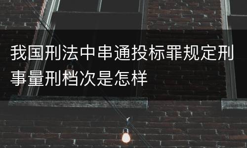 我国刑法中串通投标罪规定刑事量刑档次是怎样