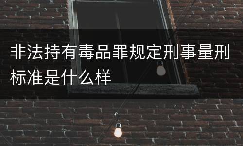 非法持有毒品罪规定刑事量刑标准是什么样