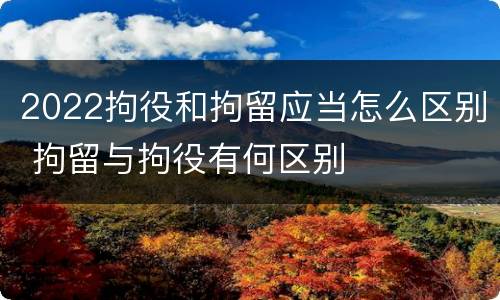 2022拘役和拘留应当怎么区别 拘留与拘役有何区别