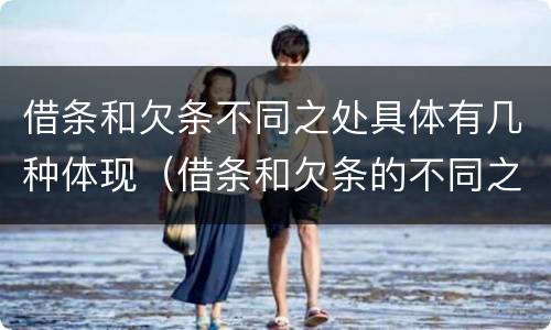 借条和欠条不同之处具体有几种体现（借条和欠条的不同之处有哪些）