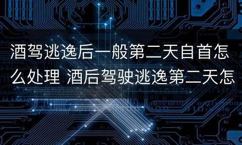 酒驾逃逸后一般第二天自首怎么处理 酒后驾驶逃逸第二天怎么处理