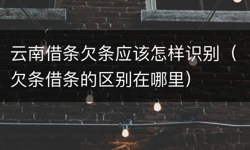云南借条欠条应该怎样识别（欠条借条的区别在哪里）