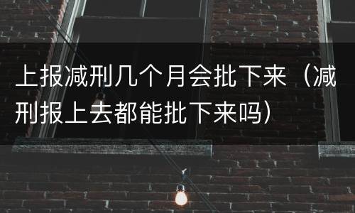 上报减刑几个月会批下来（减刑报上去都能批下来吗）