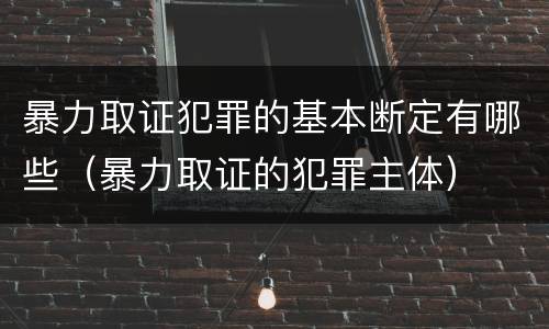 暴力取证犯罪的基本断定有哪些（暴力取证的犯罪主体）