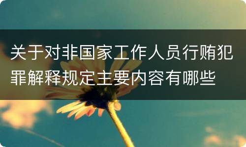 关于对非国家工作人员行贿犯罪解释规定主要内容有哪些