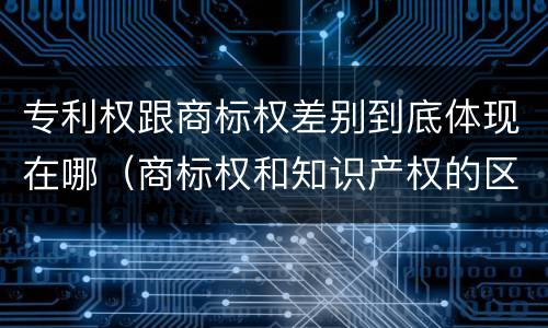 专利权跟商标权差别到底体现在哪（商标权和知识产权的区别）