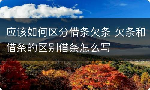 应该如何区分借条欠条 欠条和借条的区别借条怎么写