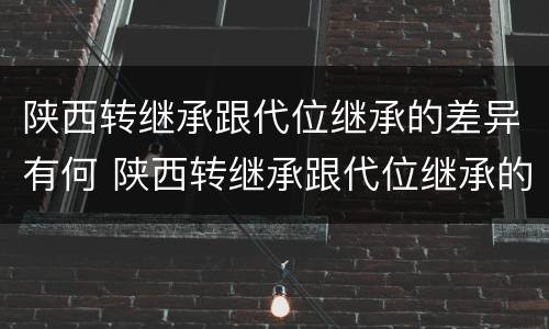 陕西转继承跟代位继承的差异有何 陕西转继承跟代位继承的差异有何影响